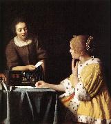 Lady with Her Maidservant Holding a Letter